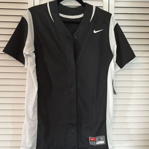 NWT Nike Women's Softball‎ Jersey Athletic Large Dark Gray - Picture 1 of 6